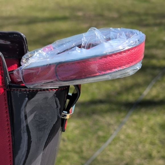 Nicole Lee Red and Black Studded Handbag - Picture 8 of 11
